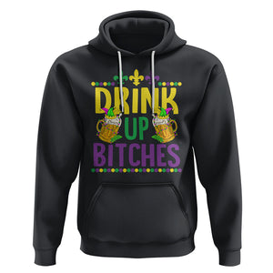 Mardi Gras Hoodie Drink Up Bitch Funny Drinking Team TS09 Black Printyourwear