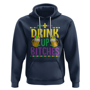 Mardi Gras Hoodie Drink Up Bitch Funny Drinking Team TS09 Navy Printyourwear