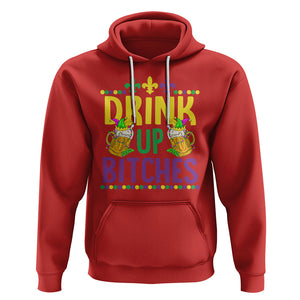 Mardi Gras Hoodie Drink Up Bitch Funny Drinking Team TS09 Red Printyourwear