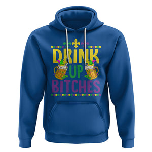 Mardi Gras Hoodie Drink Up Bitch Funny Drinking Team TS09 Royal Blue Printyourwear