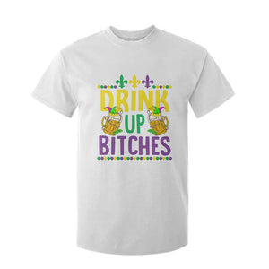 Mardi Gras T Shirt For Kid Drink Up Bitch Funny Drinking Team TS09 White Print Your Wear