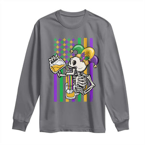 Mardi Gras Beer Lover American Flag Fat Tuesday Parade Long Sleeve Shirt TS09 Charcoal Print Your Wear