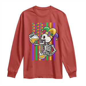 Mardi Gras Beer Lover American Flag Fat Tuesday Parade Long Sleeve Shirt TS09 Red Print Your Wear