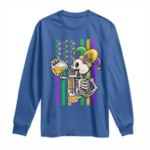 Mardi Gras Beer Lover American Flag Fat Tuesday Parade Long Sleeve Shirt TS09 Royal Blue Print Your Wear