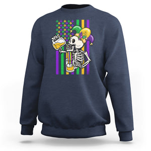Mardi Gras Beer Lover American Flag Fat Tuesday Parade Sweatshirt TS09 Navy Printyourwear