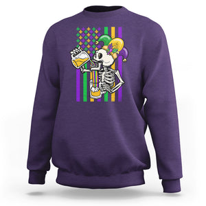 Mardi Gras Beer Lover American Flag Fat Tuesday Parade Sweatshirt TS09 Purple Printyourwear