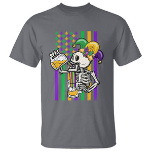 Mardi Gras Beer Lover American Flag Fat Tuesday Parade T Shirt TS09 Charcoal Printyourwear