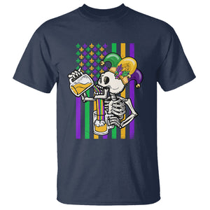 Mardi Gras Beer Lover American Flag Fat Tuesday Parade T Shirt TS09 Navy Printyourwear