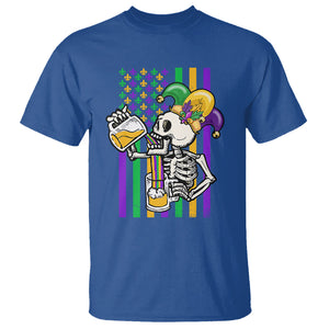 Mardi Gras Beer Lover American Flag Fat Tuesday Parade T Shirt TS09 Royal Blue Printyourwear