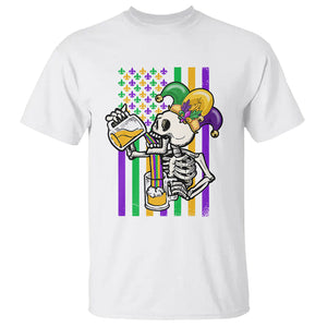 Mardi Gras Beer Lover American Flag Fat Tuesday Parade T Shirt TS09 White Printyourwear