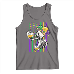 Mardi Gras Beer Lover American Flag Fat Tuesday Parade Tank Top TS09 Deep Heather Print Your Wear