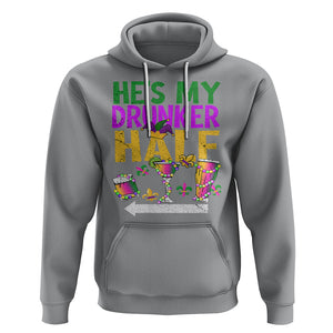 Mardi Gras Hoodie He's My Drunker Half Matching Couple TS09 Sport Gray Printyourwear