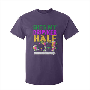 Mardi Gras Couple Matching T Shirt For Kid She's My Drunker Half TS09 Purple Print Your Wear