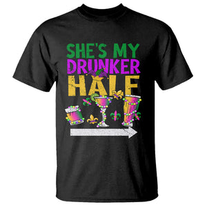 Mardi Gras T Shirt She's My Drunker Half Matching Couple TS09 Black Printyourwear