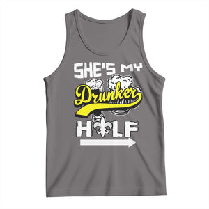 Mardi Gras Tank Top She's My Drunker Half Matching Couple TS09 Deep Heather Print Your Wear