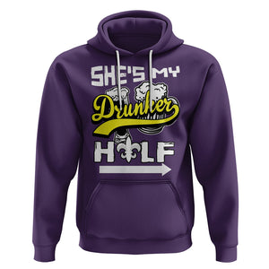 Mardi Gras Hoodie She's My Drunker Half Matching Couple TS09 Purple Printyourwear
