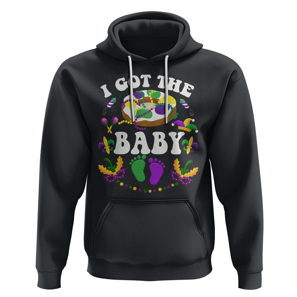 Mardi Gras Hoodie I Got The Baby Funny Pregnancy Announcement TS09 Black Printyourwear