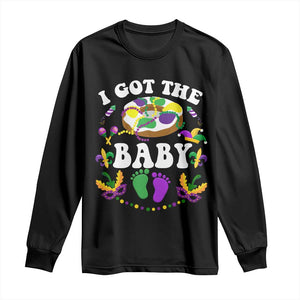 Mardi Gras Long Sleeve Shirt I Got The Baby Funny Pregnancy Announcement TS09 Black Print Your Wear