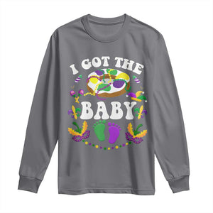 Mardi Gras Long Sleeve Shirt I Got The Baby Funny Pregnancy Announcement TS09 Charcoal Print Your Wear