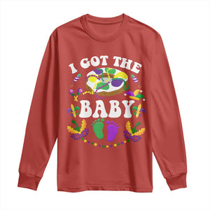 Mardi Gras Long Sleeve Shirt I Got The Baby Funny Pregnancy Announcement TS09 Red Print Your Wear