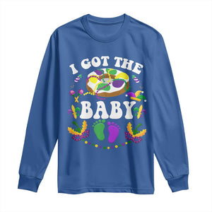 Mardi Gras Long Sleeve Shirt I Got The Baby Funny Pregnancy Announcement TS09 Royal Blue Print Your Wear