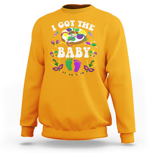 Mardi Gras Sweatshirt I Got The Baby Funny Pregnancy Announcement TS09 Gold Printyourwear