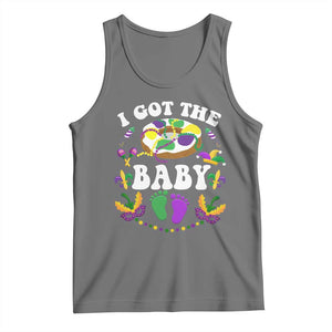Mardi Gras Tank Top I Got The Baby Funny Pregnancy Announcement TS09 Black Heather Print Your Wear