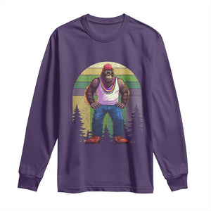 Funny Mardi Gras Bigfoot Sasquatch Funny Fat Tuesday Parade Long Sleeve Shirt TS09 Purple Print Your Wear