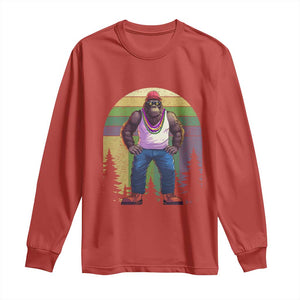 Funny Mardi Gras Bigfoot Sasquatch Funny Fat Tuesday Parade Long Sleeve Shirt TS09 Red Print Your Wear