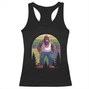 Funny Mardi Gras Bigfoot Sasquatch Funny Fat Tuesday Parade Racerback Tank Top TS09 Black Print Your Wear