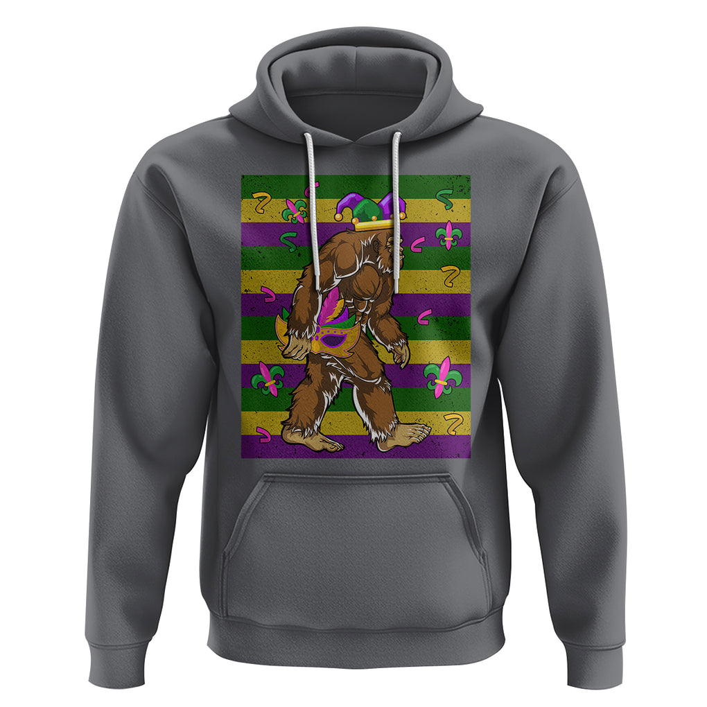 Mardi Gras Bigfoot Sasquatch Funny Fat Tuesday Parade Hoodie TS09 Charcoal Printyourwear