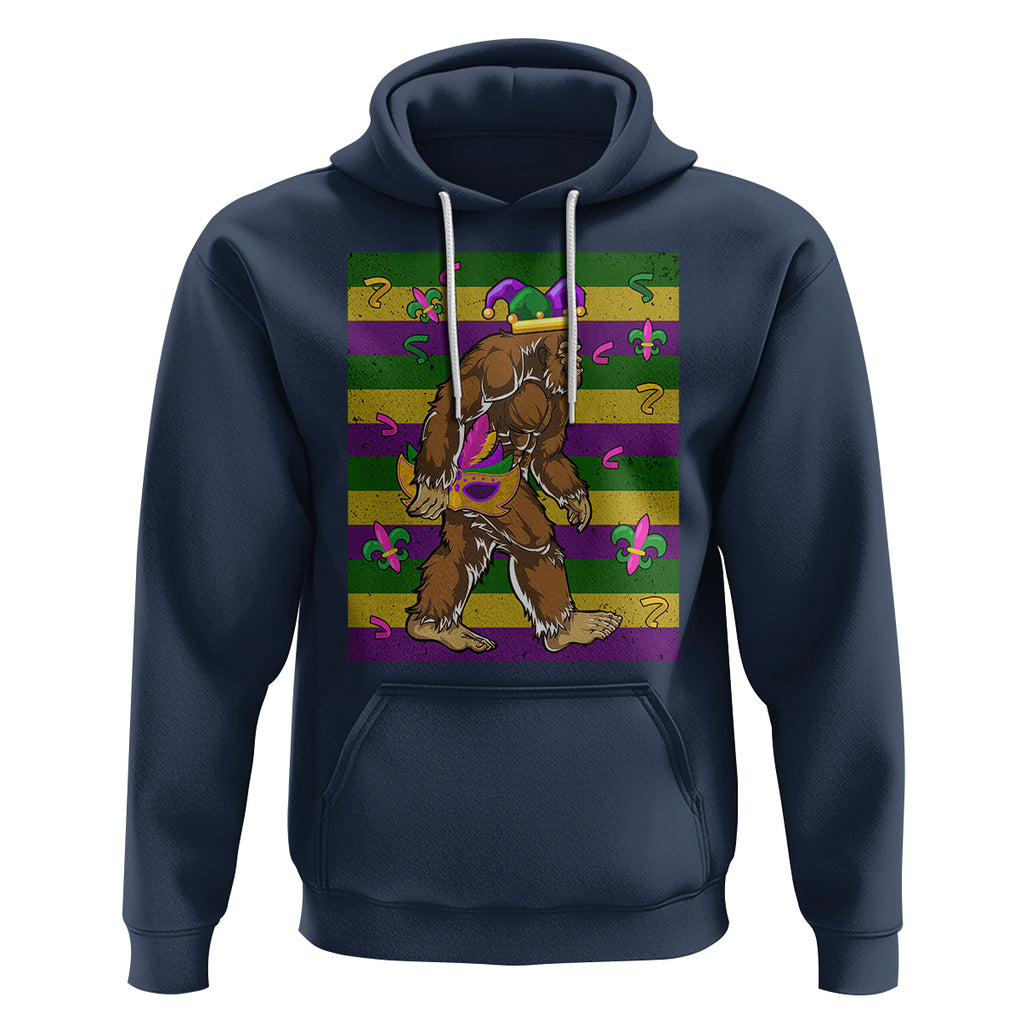 Mardi Gras Bigfoot Sasquatch Funny Fat Tuesday Parade Hoodie TS09 Navy Printyourwear