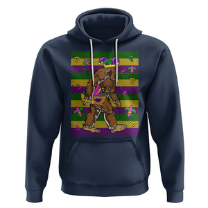 Mardi Gras Bigfoot Sasquatch Funny Fat Tuesday Parade Hoodie TS09 Navy Printyourwear