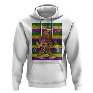Mardi Gras Bigfoot Sasquatch Funny Fat Tuesday Parade Hoodie TS09 White Printyourwear