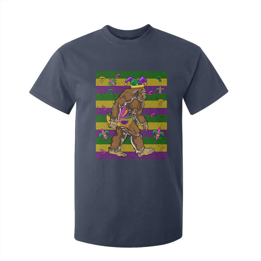 Mardi Gras Bigfoot Sasquatch Funny Fat Tuesday Parade T Shirt For Kid TS09 Navy Print Your Wear