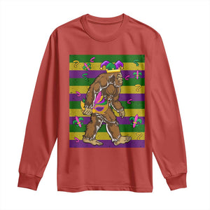 Mardi Gras Bigfoot Sasquatch Funny Fat Tuesday Parade Long Sleeve Shirt TS09 Red Print Your Wear