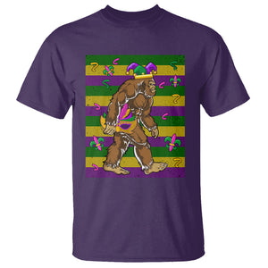 Mardi Gras Bigfoot Sasquatch Funny Fat Tuesday Parade T Shirt TS09 Purple Printyourwear