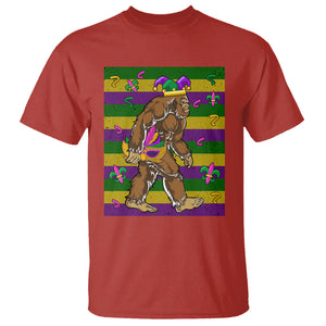 Mardi Gras Bigfoot Sasquatch Funny Fat Tuesday Parade T Shirt TS09 Red Printyourwear