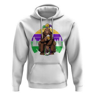 Mardi Gras Bigfoot Sasquatch Funny Beer Lover Hoodie TS09 White Printyourwear