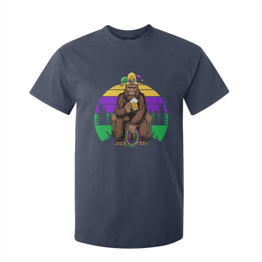 Mardi Gras Bigfoot Sasquatch Funny Beer Lover T Shirt For Kid TS09 Navy Print Your Wear