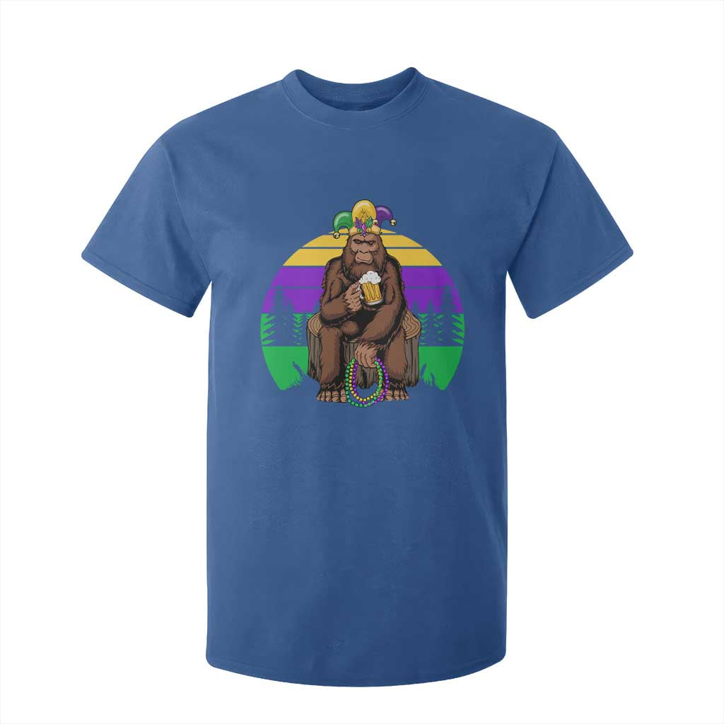 Mardi Gras Bigfoot Sasquatch Funny Beer Lover T Shirt For Kid TS09 Royal Blue Print Your Wear