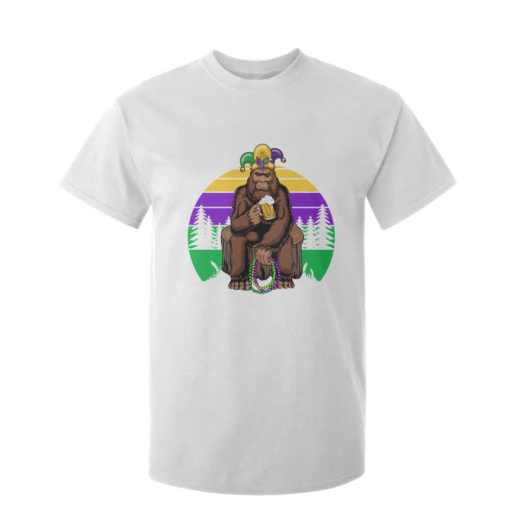 Mardi Gras Bigfoot Sasquatch Funny Beer Lover T Shirt For Kid TS09 White Print Your Wear