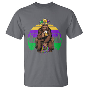 Mardi Gras Bigfoot Sasquatch Funny Beer Lover T Shirt TS09 Charcoal Printyourwear