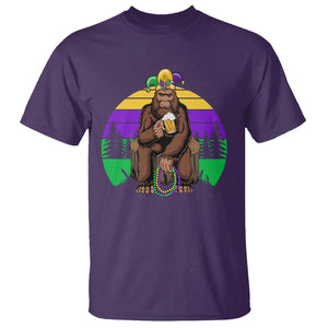 Mardi Gras Bigfoot Sasquatch Funny Beer Lover T Shirt TS09 Purple Printyourwear