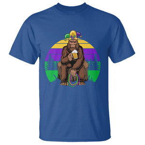 Mardi Gras Bigfoot Sasquatch Funny Beer Lover T Shirt TS09 Royal Blue Printyourwear