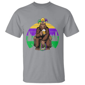 Mardi Gras Bigfoot Sasquatch Funny Beer Lover T Shirt TS09 Sport Gray Printyourwear