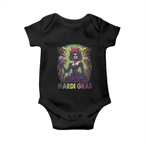 Mardi Gras Baby Onesie Voodoo Queen Skeleton Witch Creepy Skull TS09 Black Print Your Wear