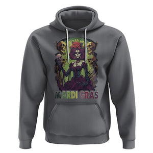 Mardi Gras Hoodie Voodoo Queen Skeleton Witch Creepy Skull TS09 Charcoal Printyourwear