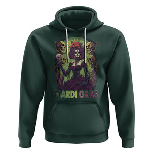 Mardi Gras Hoodie Voodoo Queen Skeleton Witch Creepy Skull TS09 Dark Forest Green Printyourwear