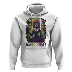 Mardi Gras Hoodie Voodoo Queen Skeleton Witch Creepy Skull TS09 White Printyourwear